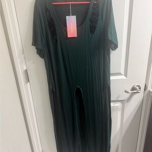 BloomChic Emerald Green Scoop Neck Dress